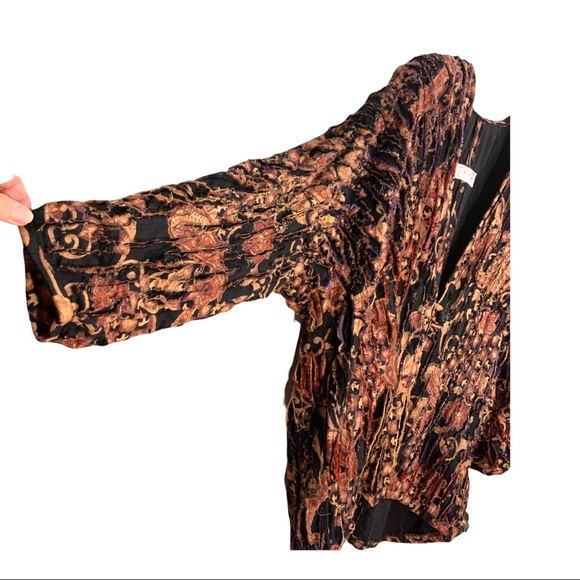 One of a kind Patricia P open front long print cardigan one size fits most - Picture 3 of 7